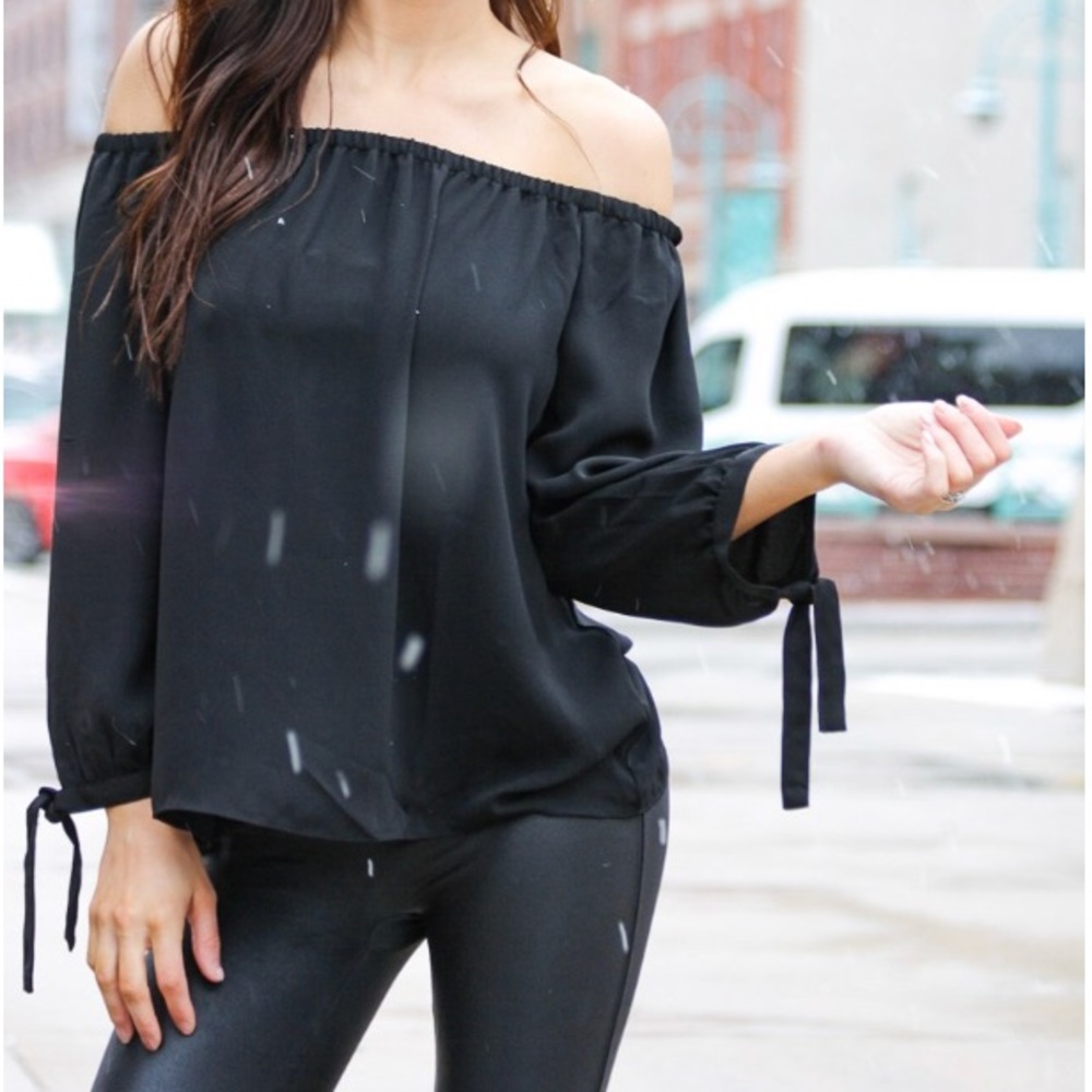 J crew black off the shoulder top